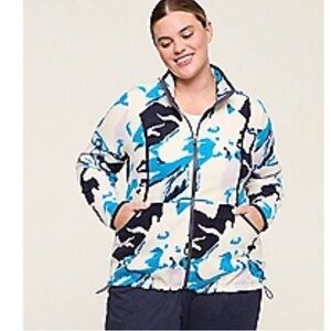 Lane Bryant Blue and Black Teddy Jacket